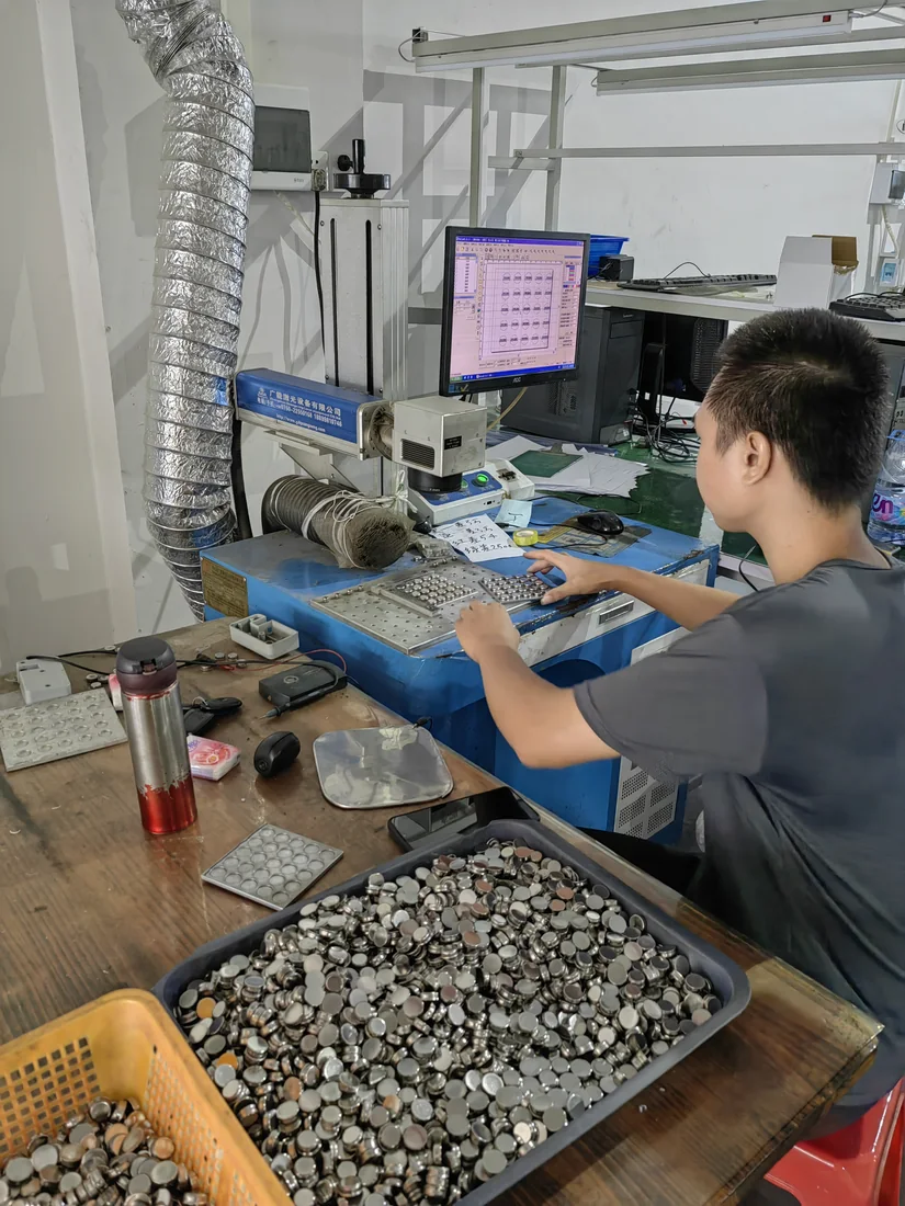 Laser marking workstation for Touch Memory products
