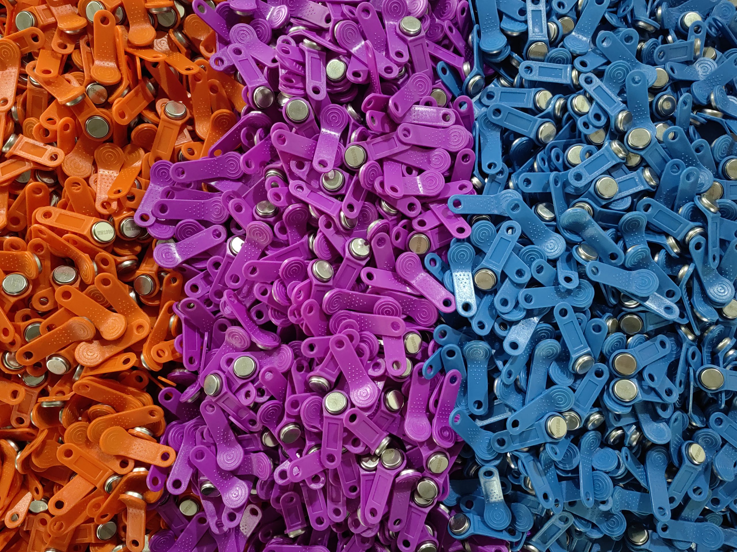 Multi Color Touch Memory keys sorted and ready for packing